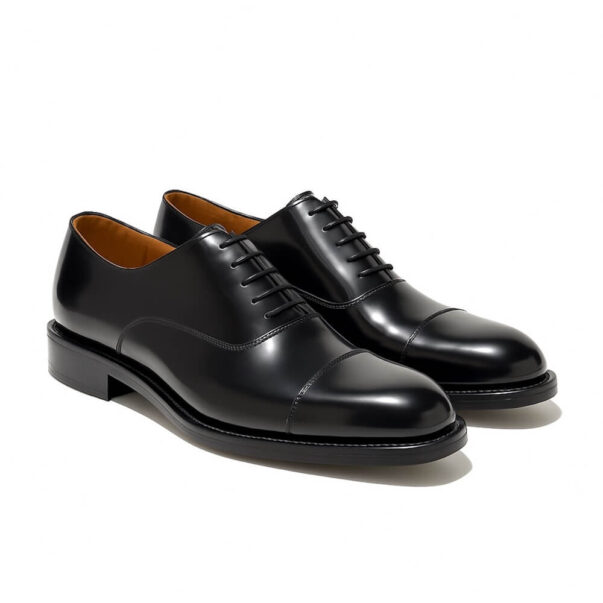 Italian oxford shoes in black brushed leather | model: ROMA - Image 2
