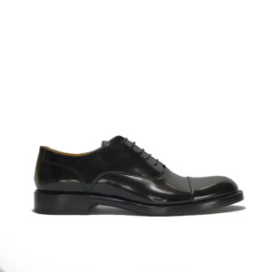Italian oxford shoes in black brushed leather | model: ROMA