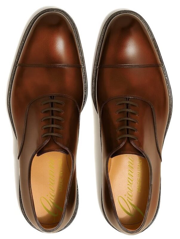 Italian oxford shoes in caramel brushed leather | model: ROMA - Image 3